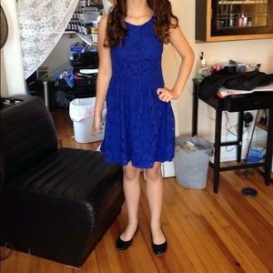 Blue Lace mini dress, Xhiliration, Size S